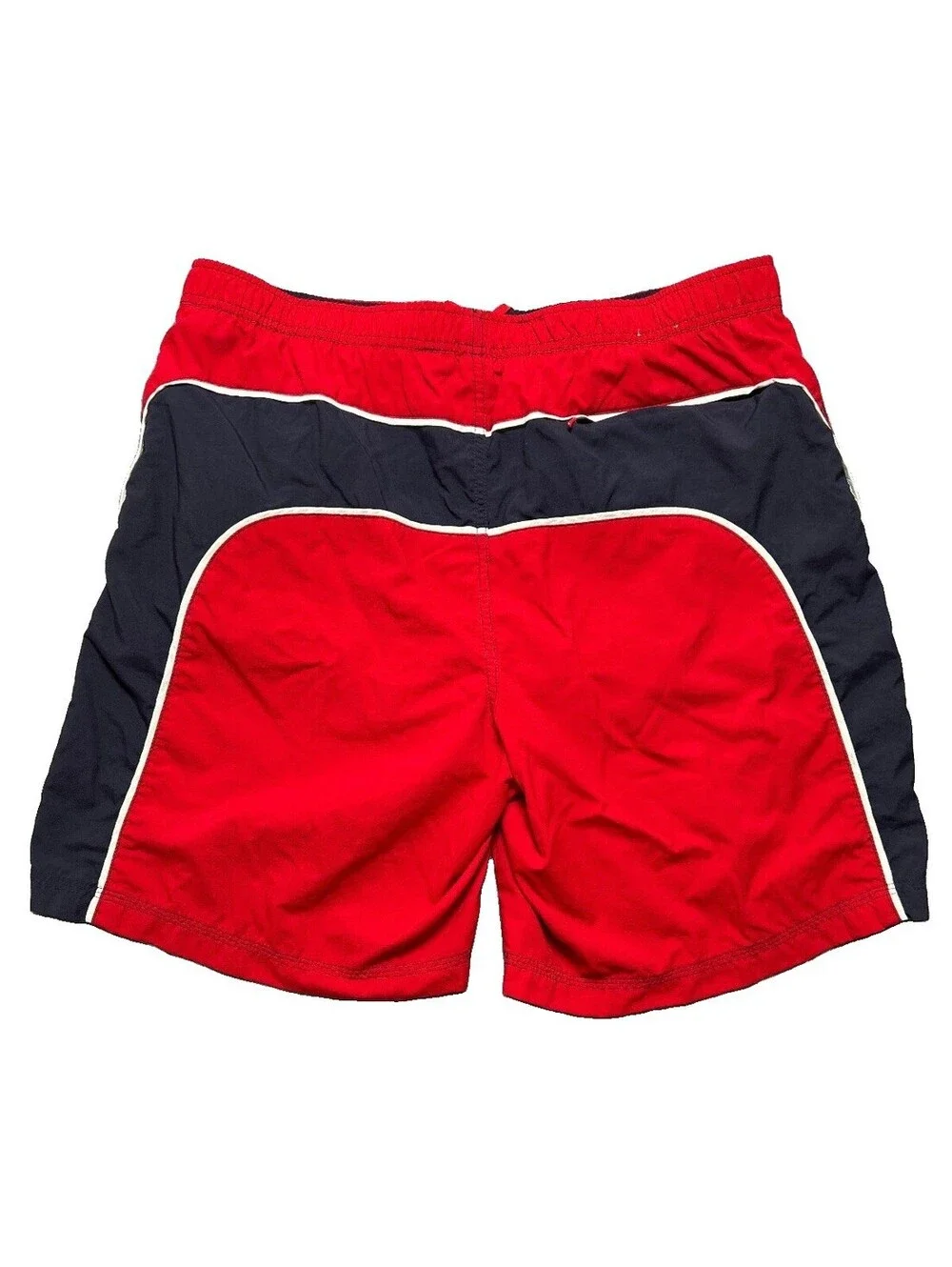 Eddie Bauer Mens Large Red Swim Trunks Mesh Lined Elastic Waist Beach Shorts